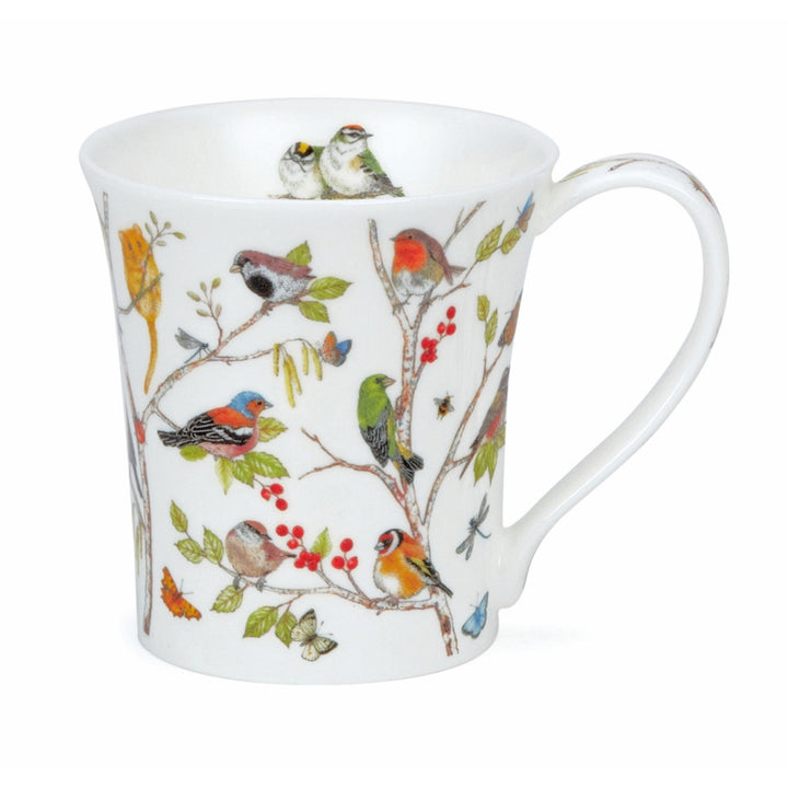 Dunoon Jura Secret Wood bone china mug - Robin. Handmade in England