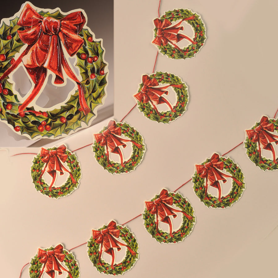 Glittered Christmas Wreath Garland Decorations.