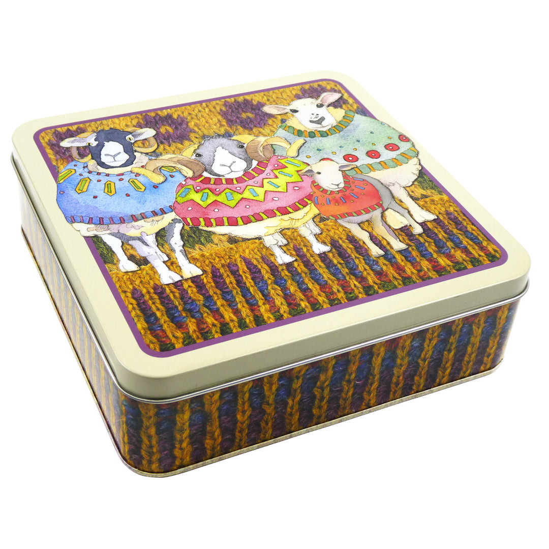 Emma Ball Sheep in Sweaters Square Tin