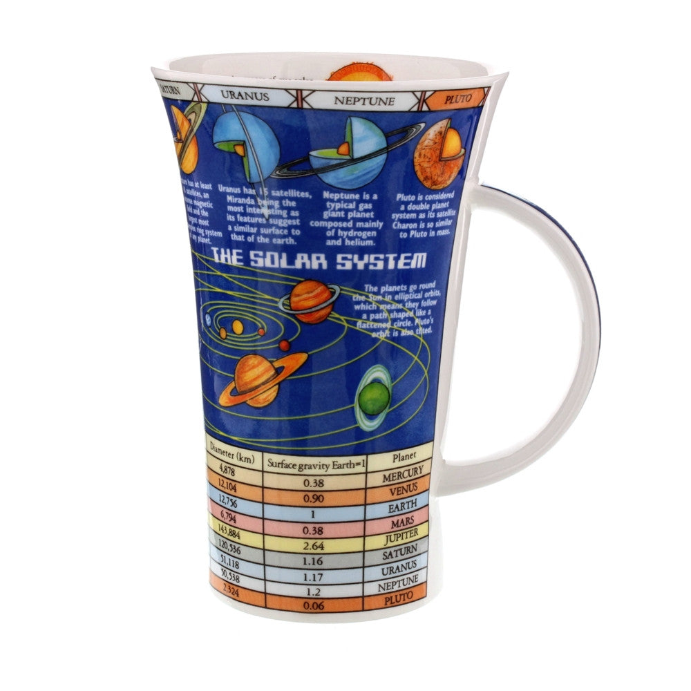 Dunoon fine bone china Solar System mug in the Glencoe shape. Handmade in England.