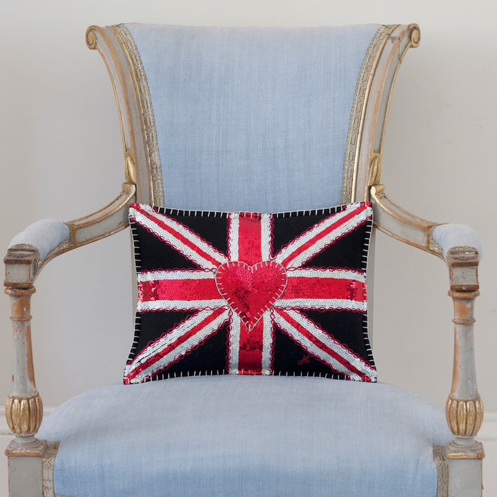 Glam Rock Union Jack Small Cushion from Jan Constantine