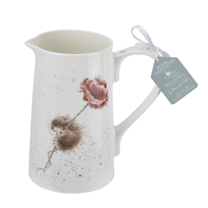 Mouse & Poppy 2 pint Bone China Jug from Wrendale Designs and Portmeirion