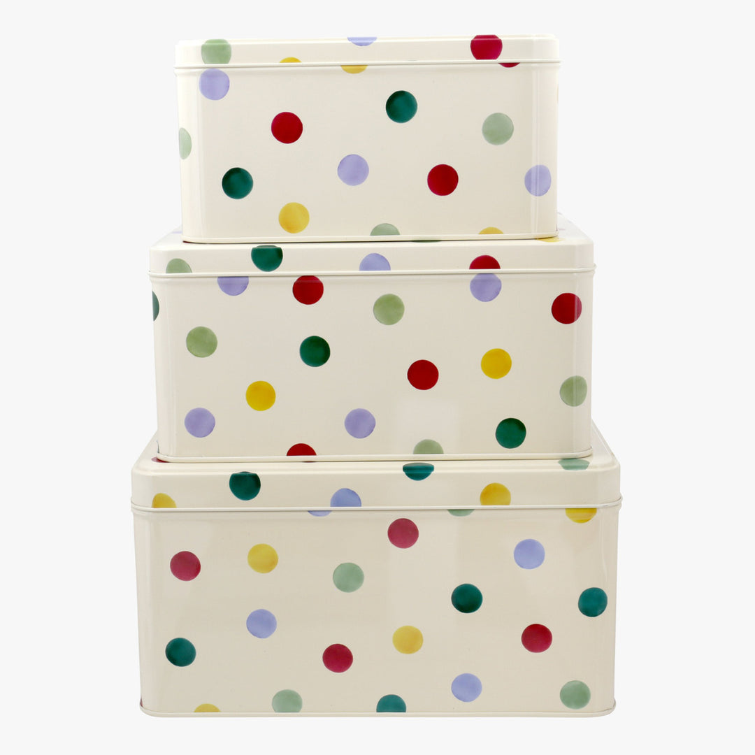 Emma Bridgewater Set of 3 Polka Dot Original Square Cake Tins