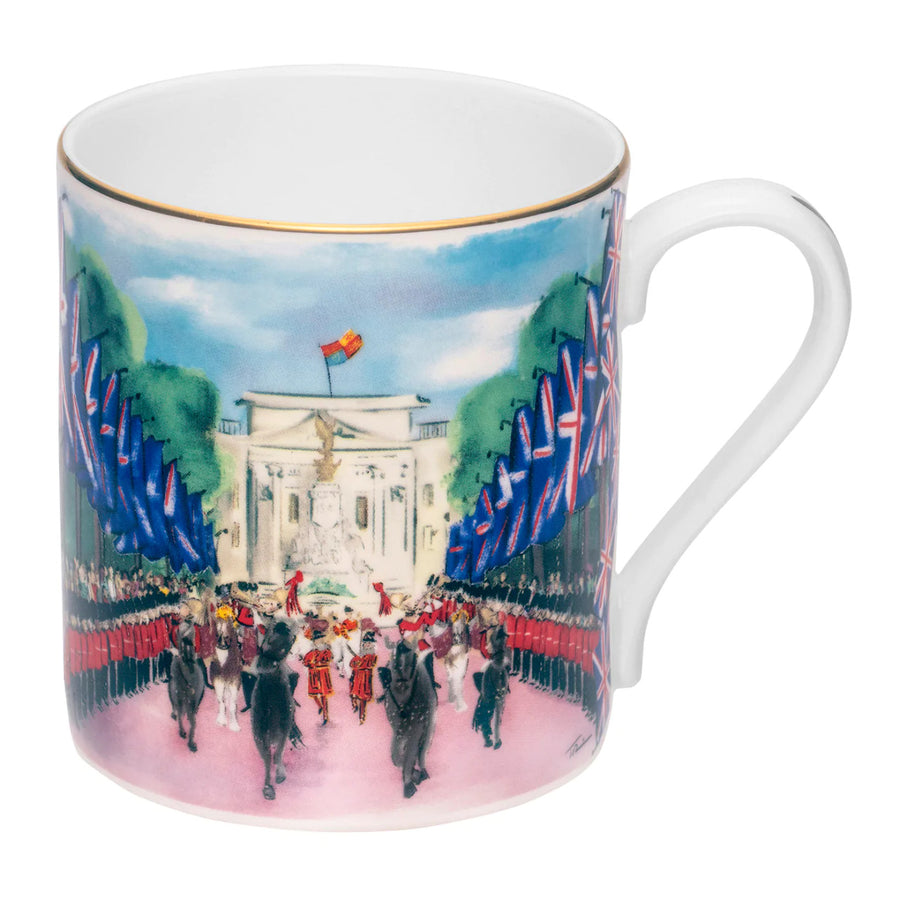 Platinum Jubilee Mall Celebration Bone China Mug by Halcyon Days.