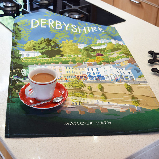 Derbyshire - Matlock Bath Tea Towel by Town Towels.