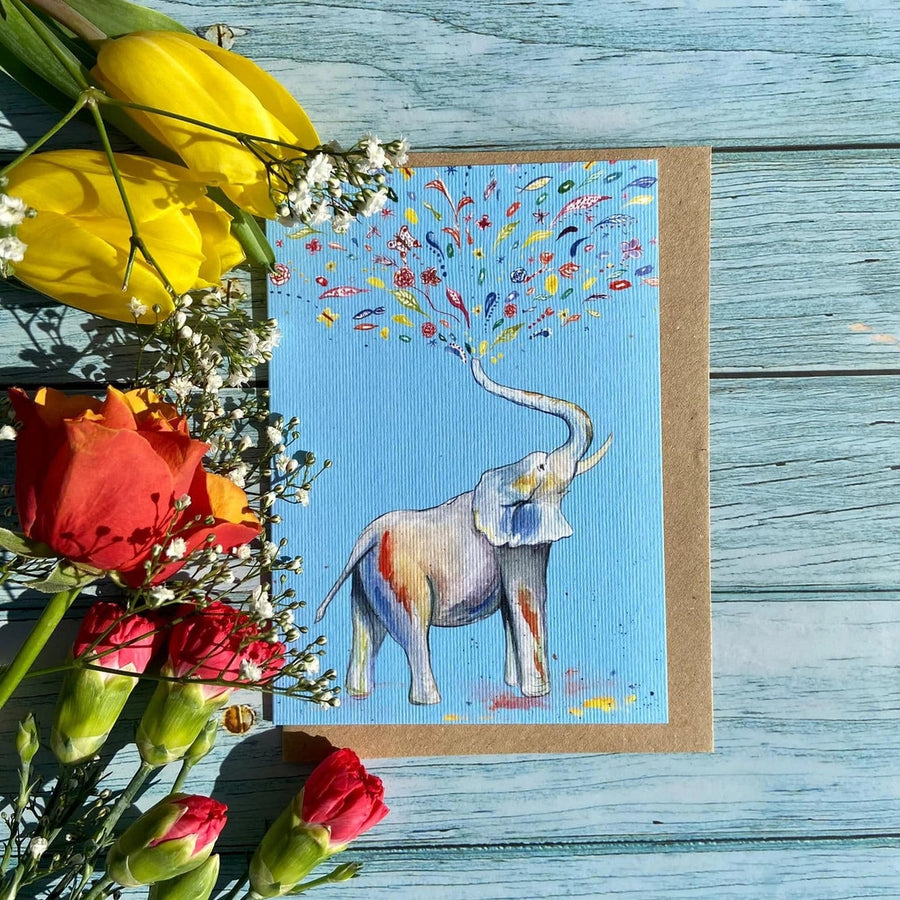 Eli the Elephant Greetings Eco Card by Jen Winnett