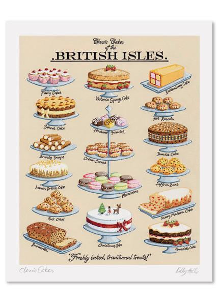 Kelly Hall Classic Cakes Print. Printed in England.