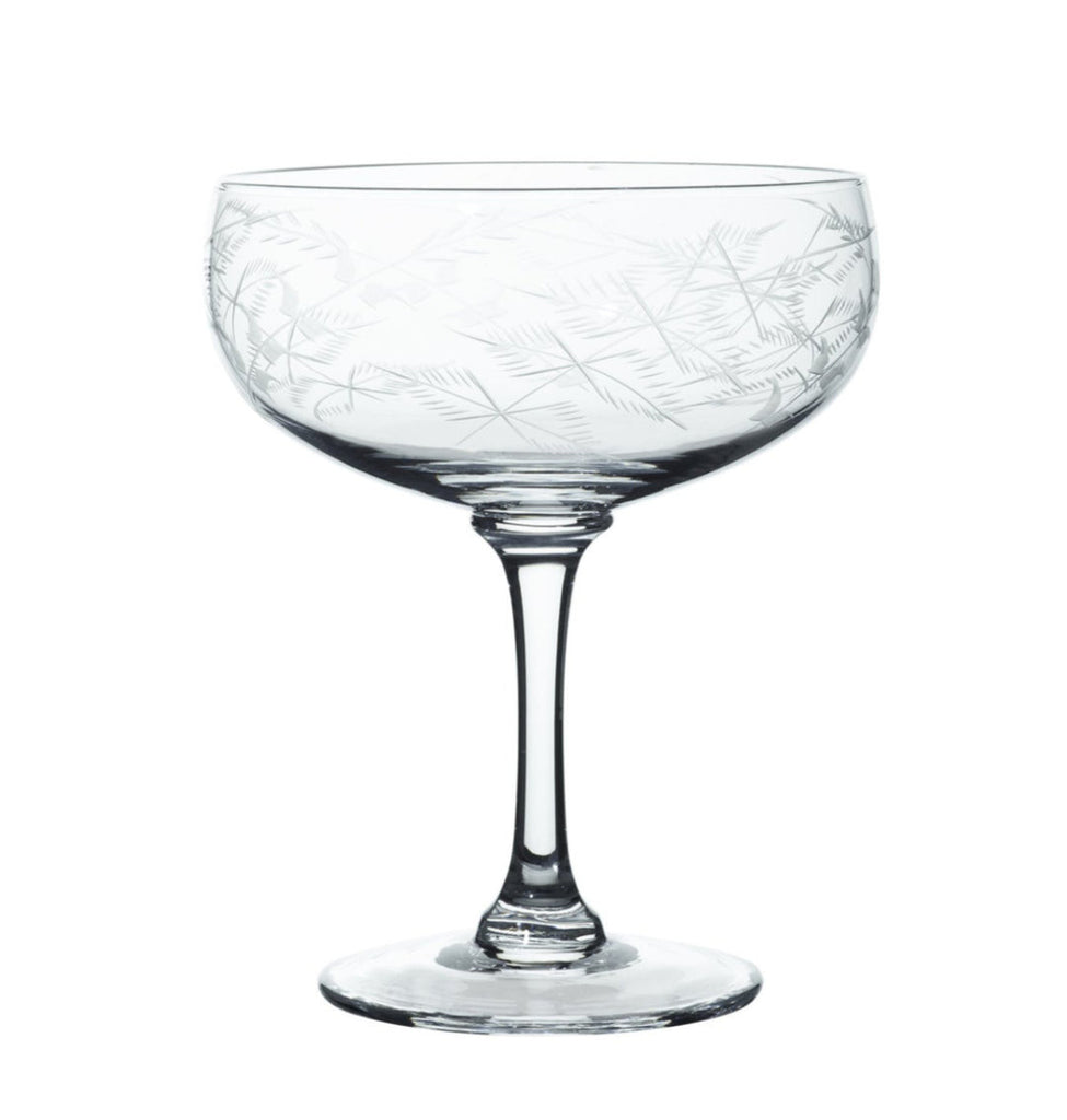 Etched Fern Crystal Wine Glasses- the Vintage List