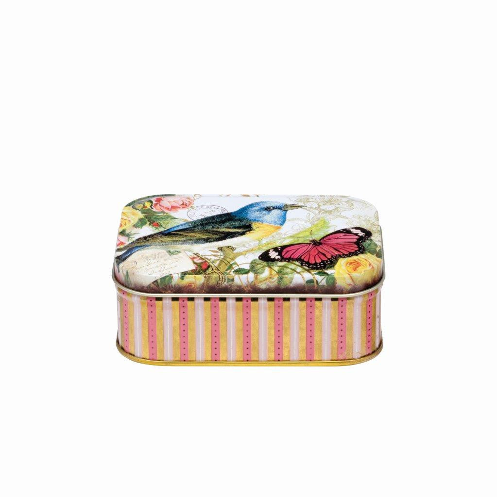 Nostalgia Bird & Butterfly Small Rectangular Tin